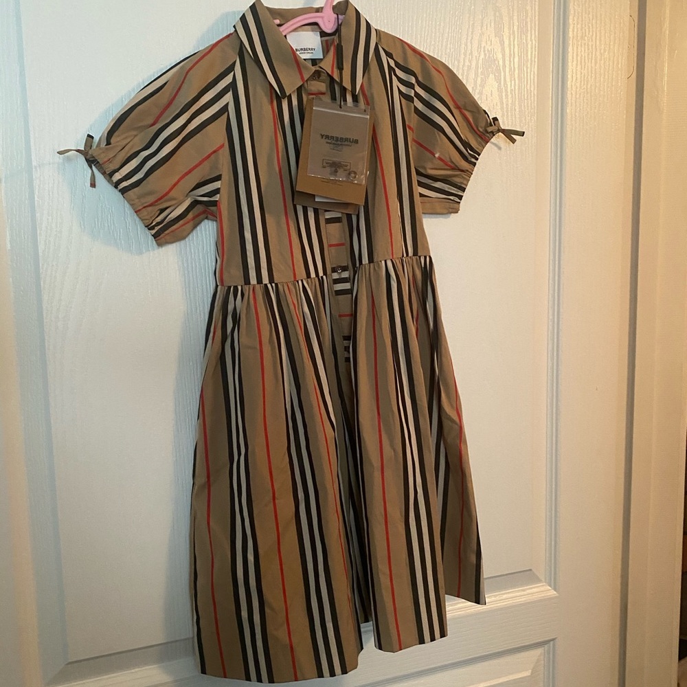 BurberryGirl's Josephine Icon Stripe Pleated Dress
